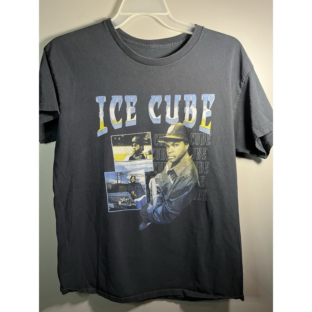 Ice Cube Rap Tee Shirt SZ Large Black Hip Hop Rapper Cotton Mens‎ Graphic T